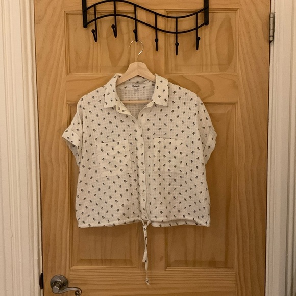 Cropped floral Madewell blouse - Cream - Picture 5 of 8